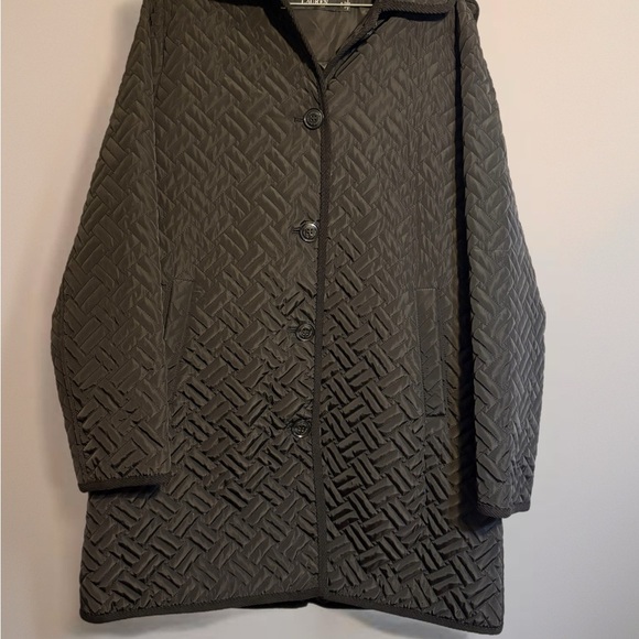 Lauren Ralph Lauren Black Basket Weeve Hooded Quilted Jacket - Picture 4 of 8